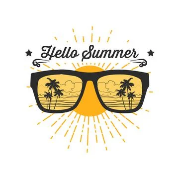 Sunglasses with reflection of the palm trees Illustrazione stock
