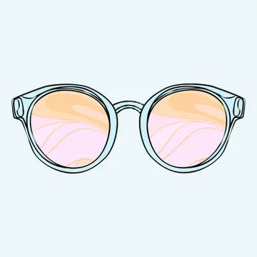 Sunglasses with reflections. Stock Illustration