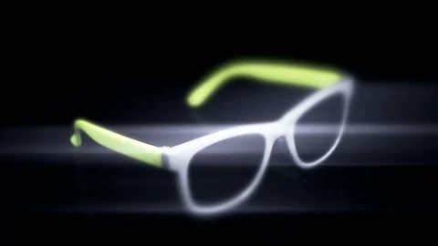 Sunglasses rotates on a black background Stock Footage 86805554
