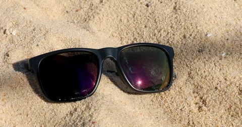 Sunglasses On The Sand Stock Footage 107598814