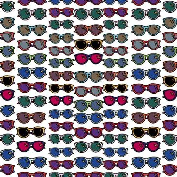 Sunglasses seamless pattern. Stock Illustration