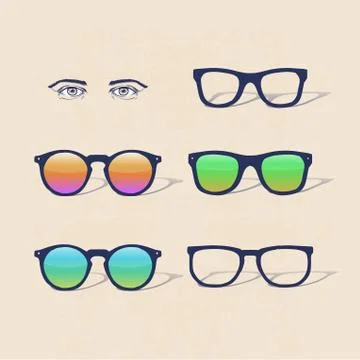Sunglasses set Stock Illustration