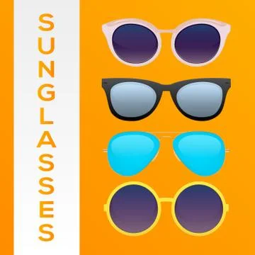 Sunglasses set vector Stock Illustration