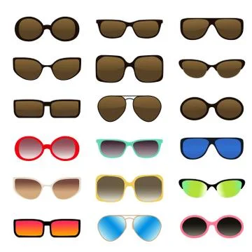 Sunglasses set - vector illustration. First Set. Stock Illustration
