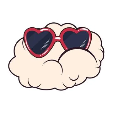 Sunglasses shape hearts comic pop art Illustrazione stock