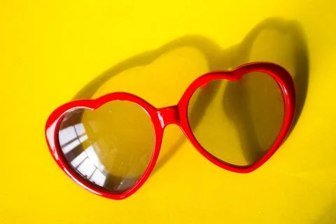 Sunglasses in the shape of hearts Stock Photos