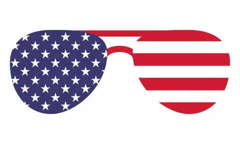 Sunglasses shape USA flag Stock Illustration