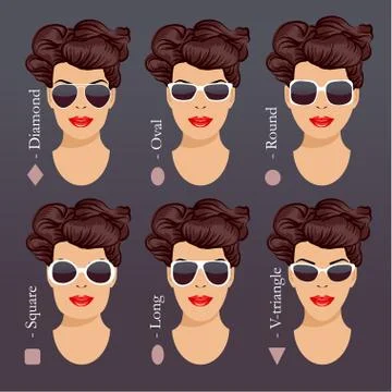 Sunglasses shapes. Set first. Stock Illustration