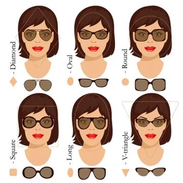 Sunglasses shapes. Set second. Stock Illustration