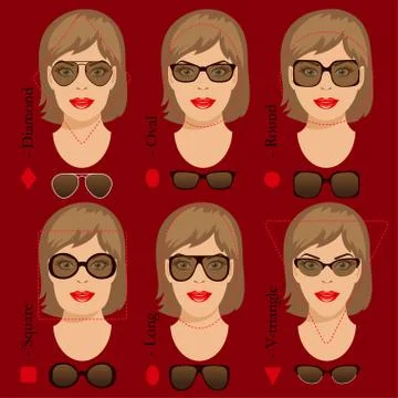 Sunglasses shapes. Set third. Stock Illustration