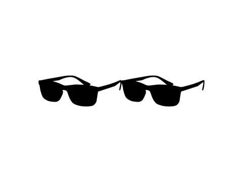 Sunglasses Silhouette, Front View, Flat Style Stock Illustration