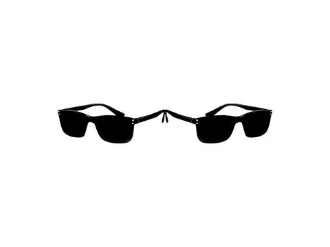 Sunglasses Silhouette, Front View, Flat Style Stock Illustration
