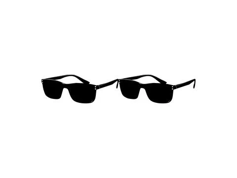 Sunglasses Silhouette, Front View, Flat Style Stock Illustration