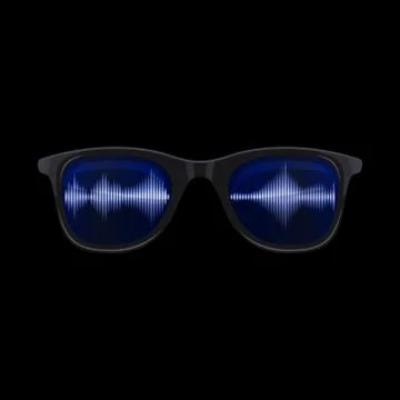 Sunglasses with Sound Wave Reflection Иллюстрация