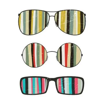 Sunglasses with striped reflection Stock Illustration