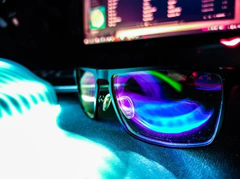 Sunglasses on the table Stock Photos