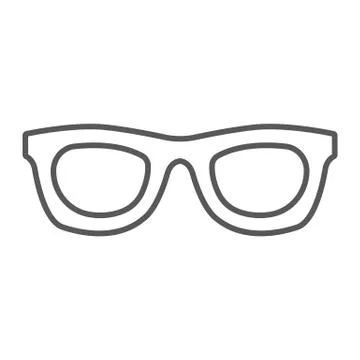 Sunglasses thin line icon, accessory and glasses, eyeglasses sign, vector Stock Illustration