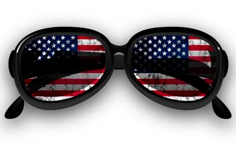 Sunglasses with US flag Stock Illustration