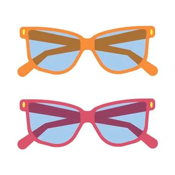 Sunglasses on white background. Vector illustration in trendy flat style. EPS 10 Stock Illustration