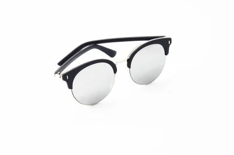 Sunglassess on white background and isolate retro style groud Stock Photos