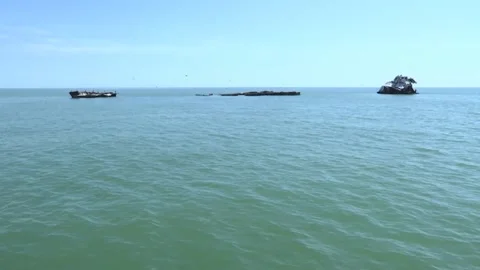Sunken barge Stock Footage 132975036