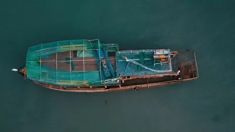 Sunken Boat on the coast Video stock 102242204