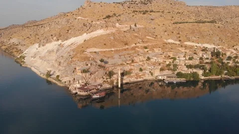 Sunken city halfeti drone shoot [15] Stock Footage 122476266