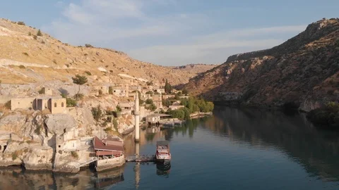 Sunken city halfeti drone shoot [11] Stock Footage 122476701
