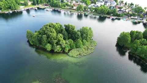 Sunken island in Trakai Stock Footage 302548210