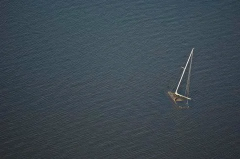 Sunken sailboat Stock Photos