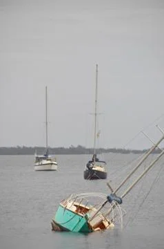 Sunken sailboat Stock Photos