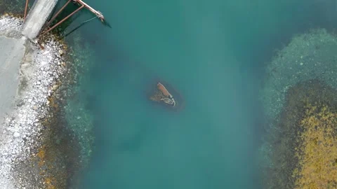 Sunken ship in Barents sea Stock Footage 249759261