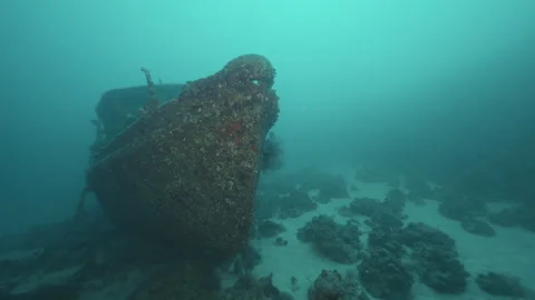 Sunken Ship Bow Underwater (Wreck Series 1 of 6) Stock-Footage 333572005