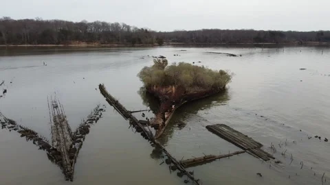 Sunken Ship Mallows Bay Video stock 148795717