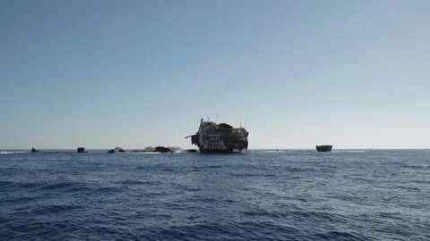 Sunken ship in slo mo Stock Footage 86333223