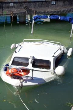 Sunken yacht Stock Photos