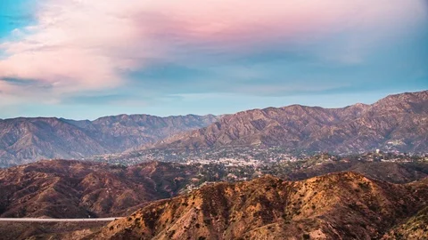 Sunland-Tujunga Sunset Timelapse, Los Angeles Video stock 122299074