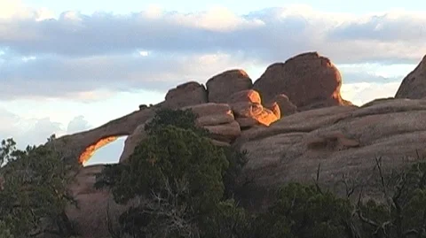 Sunlight and Shadow on Stone Arch Stock Footage 93809253