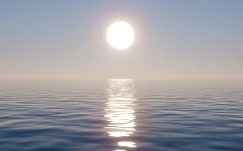 Sunlight and water surface, 3d rendering. Stock Illustration
