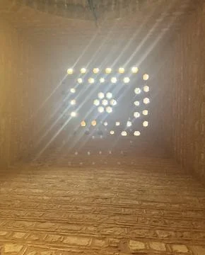 Sunlight Beams Through Ancient Brick Wall Stock Photos