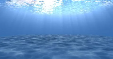 Sunlight beams underwater. 库存插图