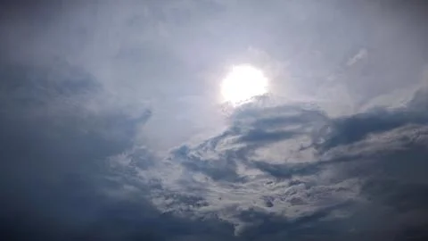 Sunlight Breaking Through Storm Clouds Background Stock Photos