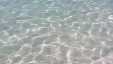 Sunlight Caustics on Shallow White Sand Sea Floor in Thailand Vídeo Stock 329349263