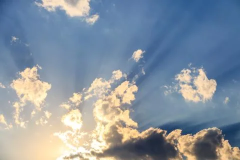 Sunlight with cloud on blue sky Stock Photos