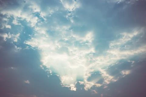 Sunlight with cloud on blue sky Stock Photos