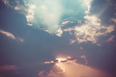 Sunlight with cloud on blue sky Stock Photos