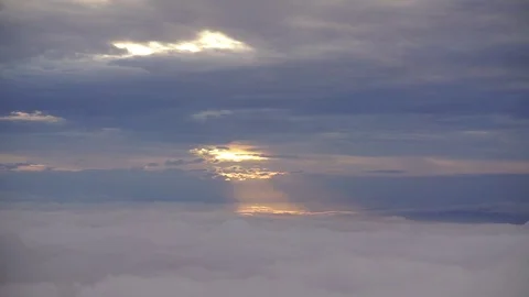 Sunlight on cloudscape Stock Footage
