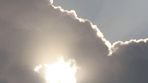 Sunlight in cloudy sky Stock Footage 81449994