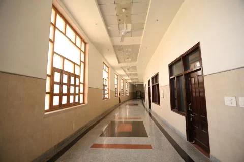 Sunlight coming from the window in the corridor. Stock Photos