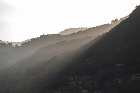 Sunlight at dawn on the mountain Stock Photos